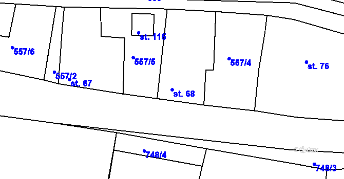 Parcela st. 68 v KÚ Plchov, Katastrální mapa