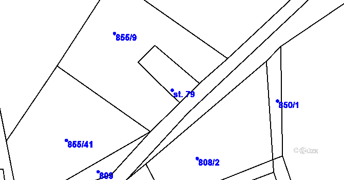 Parcela st. 79 v KÚ Plchov, Katastrální mapa