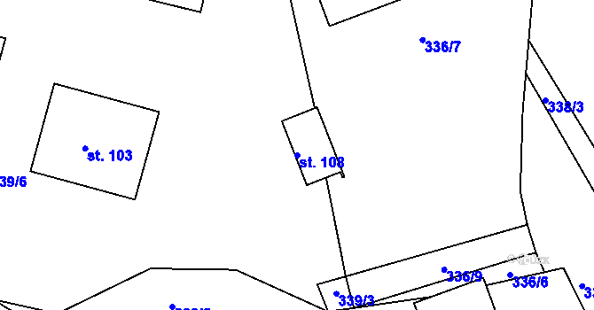 Parcela st. 108 v KÚ Plchov, Katastrální mapa