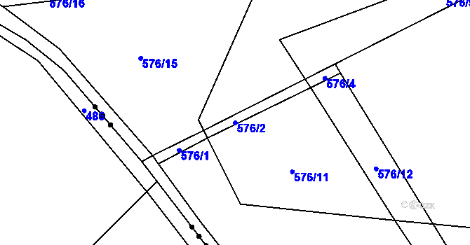 Parcela st. 576/2 v KÚ Plchov, Katastrální mapa