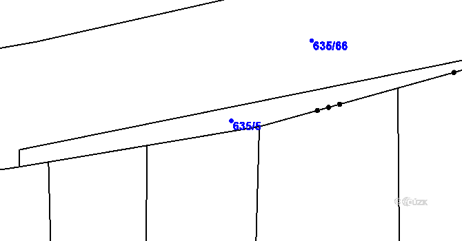 Parcela st. 635/5 v KÚ Plchov, Katastrální mapa