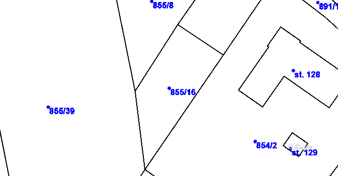 Parcela st. 855/16 v KÚ Plchov, Katastrální mapa