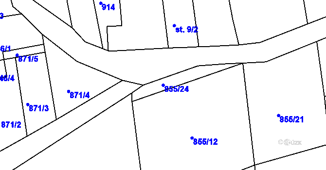 Parcela st. 855/24 v KÚ Plchov, Katastrální mapa