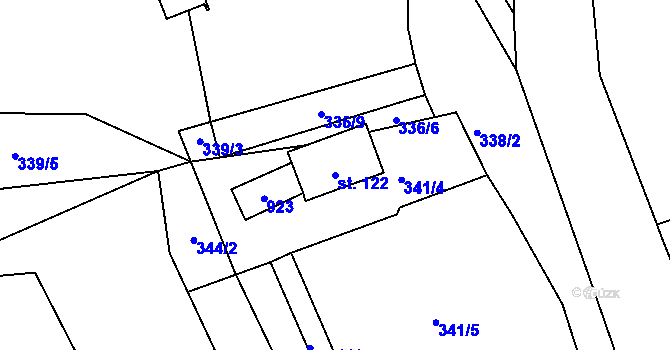 Parcela st. 122 v KÚ Plchov, Katastrální mapa