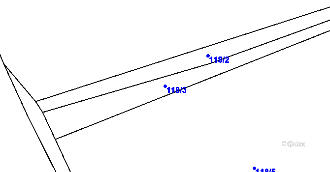 Parcela st. 118/3 v KÚ Plchov, Katastrální mapa