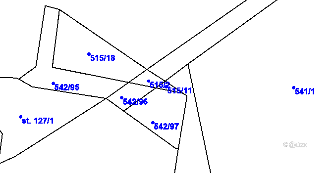 Parcela st. 515/11 v KÚ Plchov, Katastrální mapa