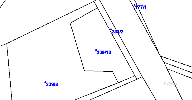 Parcela st. 239/10 v KÚ Plchov, Katastrální mapa