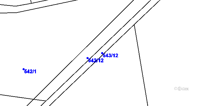 Parcela st. 543/12 v KÚ Plchov, Katastrální mapa