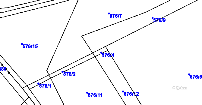 Parcela st. 576/4 v KÚ Plchov, Katastrální mapa