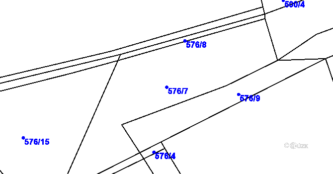 Parcela st. 576/7 v KÚ Plchov, Katastrální mapa