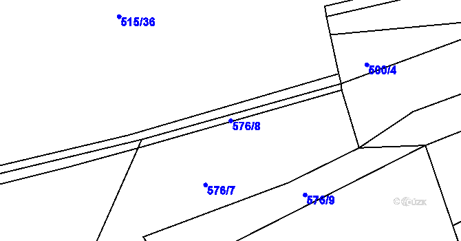 Parcela st. 576/8 v KÚ Plchov, Katastrální mapa
