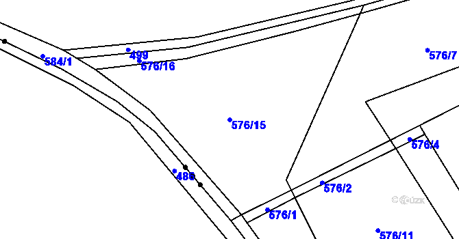 Parcela st. 576/15 v KÚ Plchov, Katastrální mapa