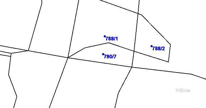 Parcela st. 790/7 v KÚ Plchov, Katastrální mapa