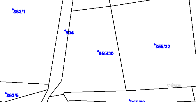 Parcela st. 855/30 v KÚ Plchov, Katastrální mapa