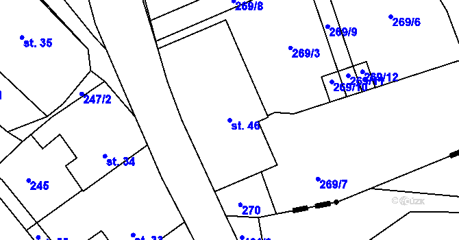 Parcela st. 46 v KÚ Plchovice, Katastrální mapa