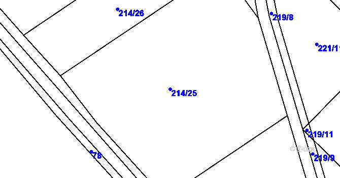 Parcela st. 214/25 v KÚ Plchovice, Katastrální mapa