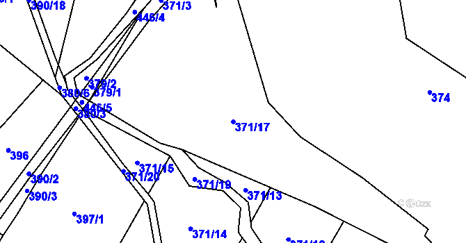 Parcela st. 371/17 v KÚ Plchovice, Katastrální mapa