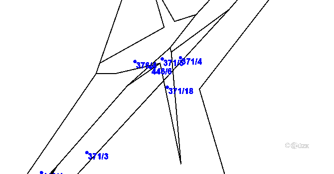 Parcela st. 371/18 v KÚ Plchovice, Katastrální mapa