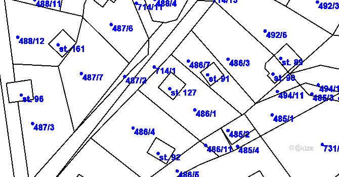 Parcela st. 127 v KÚ Plchůvky, Katastrální mapa