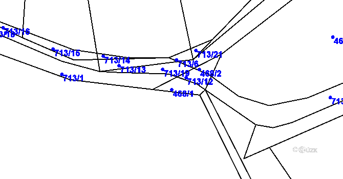 Parcela st. 468/1 v KÚ Plchůvky, Katastrální mapa