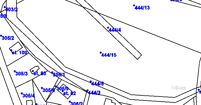 Parcela st. 444/15 v KÚ Plchůvky, Katastrální mapa