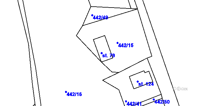 Parcela st. 79 v KÚ Plískov, Katastrální mapa