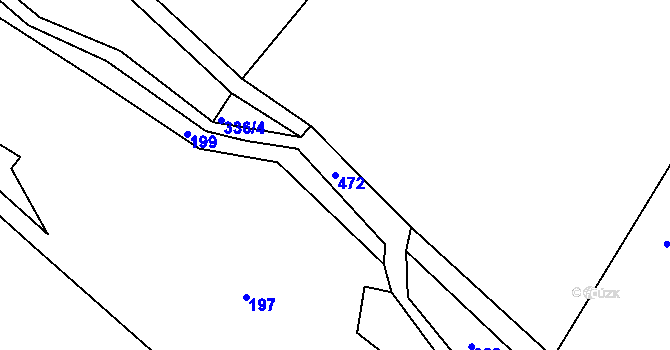 Parcela st. 472 v KÚ Těchobuzice, Katastrální mapa
