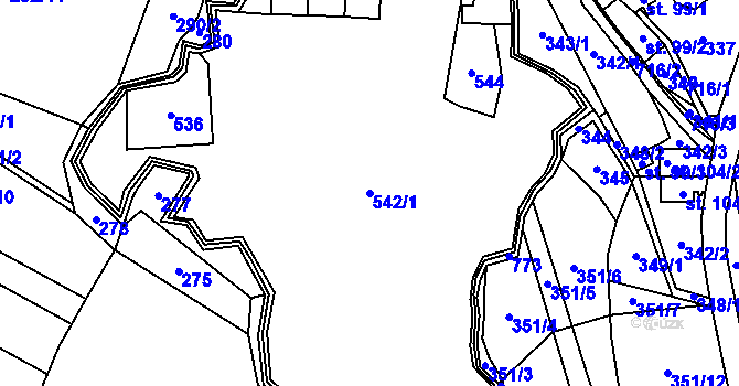 Parcela st. 542/1 v KÚ Vinné, Katastrální mapa