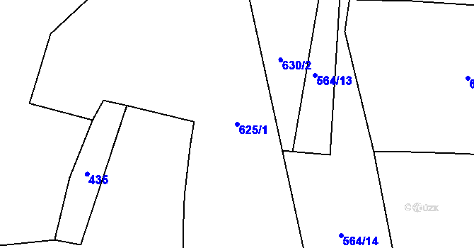 Parcela st. 625/1 v KÚ Vinné, Katastrální mapa