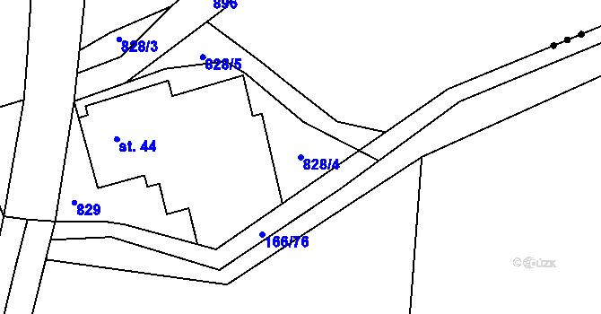Parcela st. 828/4 v KÚ Vinné, Katastrální mapa