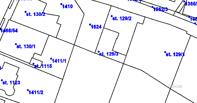 Parcela st. 129/3 v KÚ Plotiště nad Labem, Katastrální mapa