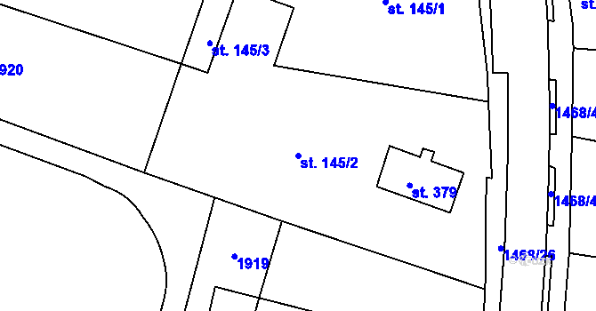 Parcela st. 145/2 v KÚ Plotiště nad Labem, Katastrální mapa