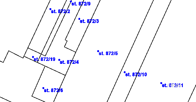 Parcela st. 872/5 v KÚ Plotiště nad Labem, Katastrální mapa