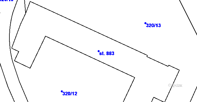 Parcela st. 883 v KÚ Plotiště nad Labem, Katastrální mapa