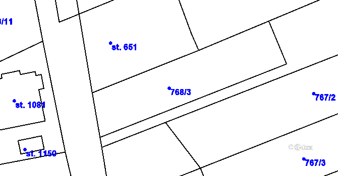 Parcela st. 768/3 v KÚ Plotiště nad Labem, Katastrální mapa