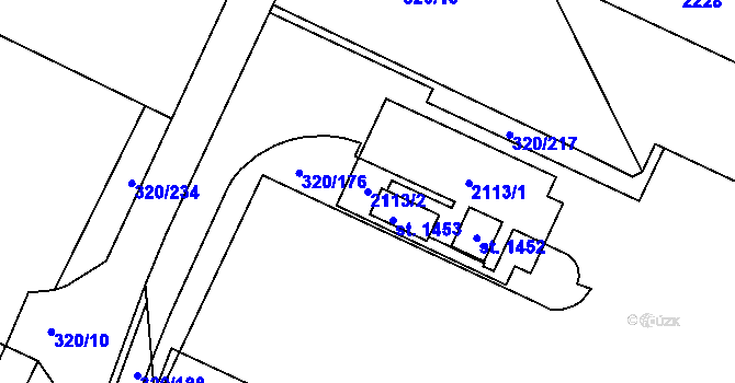 Parcela st. 2113/2 v KÚ Plotiště nad Labem, Katastrální mapa