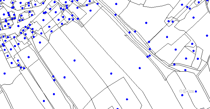 Parcela st. 140 v KÚ Mostečný, Katastrální mapa