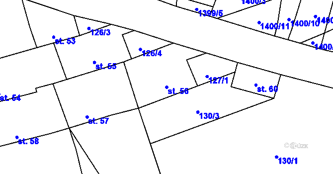 Parcela st. 56 v KÚ Pluhův Žďár, Katastrální mapa