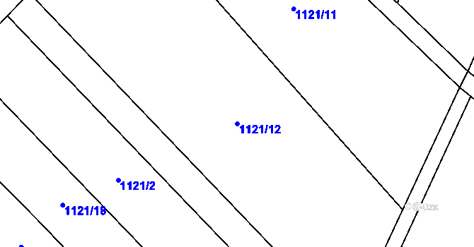 Parcela st. 1121/12 v KÚ Pluhův Žďár, Katastrální mapa