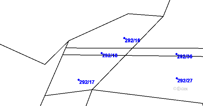 Parcela st. 292/18 v KÚ Pluhův Žďár, Katastrální mapa