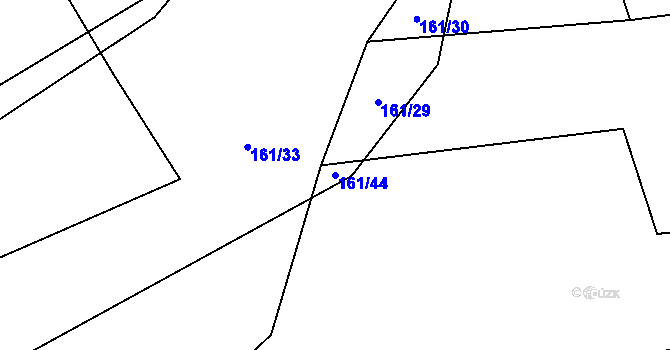 Parcela st. 161/44 v KÚ Pluhův Žďár, Katastrální mapa