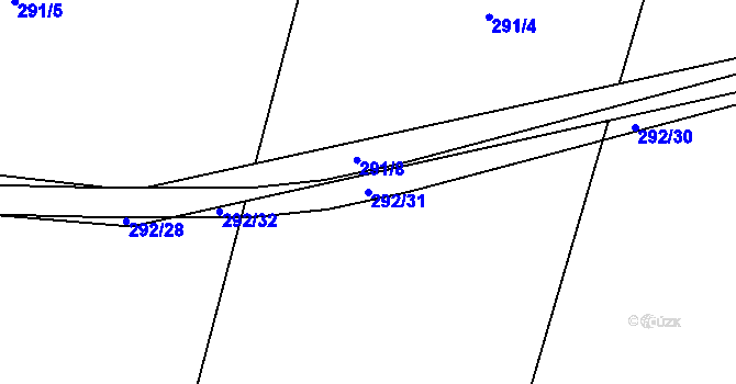 Parcela st. 292/31 v KÚ Pluhův Žďár, Katastrální mapa