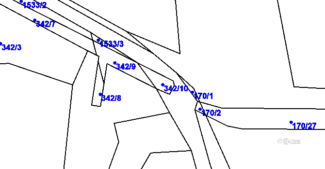 Parcela st. 342/10 v KÚ Pluhův Žďár, Katastrální mapa