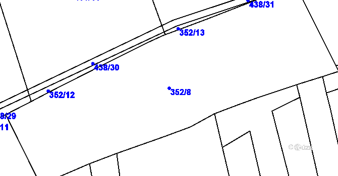 Parcela st. 352/8 v KÚ Pluhův Žďár, Katastrální mapa