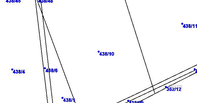 Parcela st. 438/10 v KÚ Pluhův Žďár, Katastrální mapa