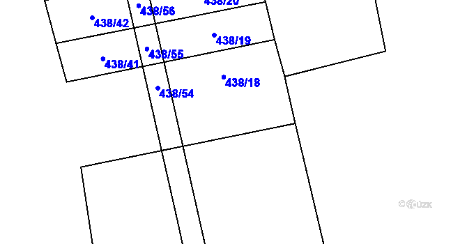 Parcela st. 438/17 v KÚ Pluhův Žďár, Katastrální mapa