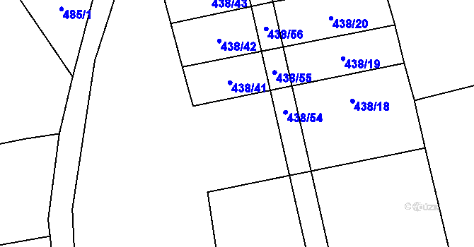 Parcela st. 438/40 v KÚ Pluhův Žďár, Katastrální mapa