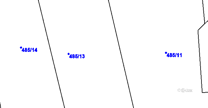 Parcela st. 485/12 v KÚ Pluhův Žďár, Katastrální mapa
