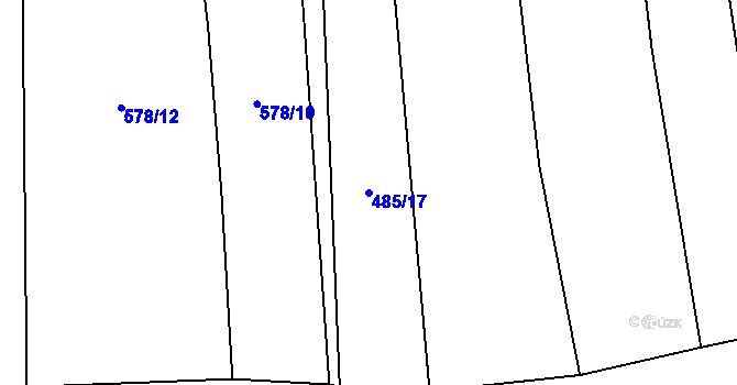 Parcela st. 485/17 v KÚ Pluhův Žďár, Katastrální mapa