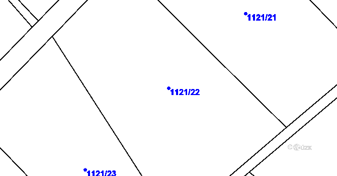 Parcela st. 1121/22 v KÚ Pluhův Žďár, Katastrální mapa